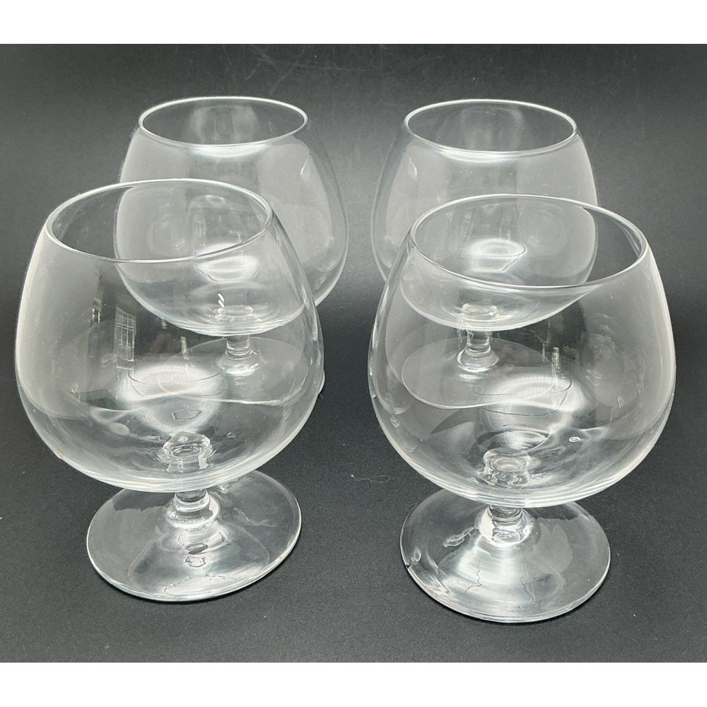 Vintage Bryce Brothers‎ Hand-Blown Crystal Brandy Snifters Pre 1949 Mark, Set 4